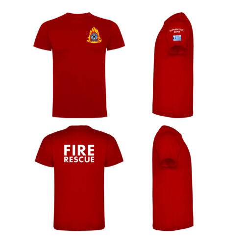 FIRE RESCUE – μπλούζα κοντομάνικη με ψηφιακή εκτύπωση ανθεκτική & ανεξίτηλη