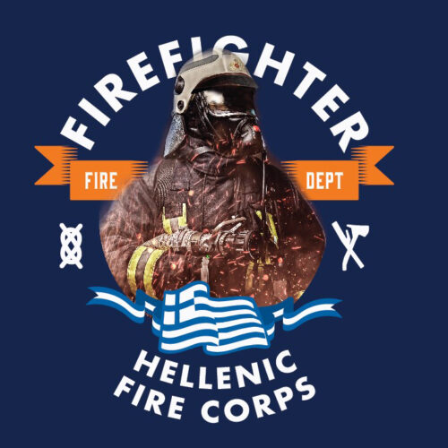 FIREFIGHTERS HELLENIC CORPS – Mπλούζα Casual κοντομάνικη με ψηφιακή εκτύπωση ανθεκτική & ανεξίτηλη